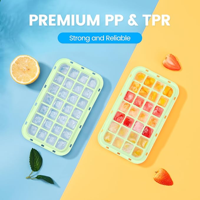 PHINOX Ice Cube Tray with Lid and Bin, 3 Pack Plastic Ice Cube Tray Molds - Image 7