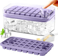 Ice Cube Tray with Lid and Bin for Freezer, 2 Pack by DOONLY