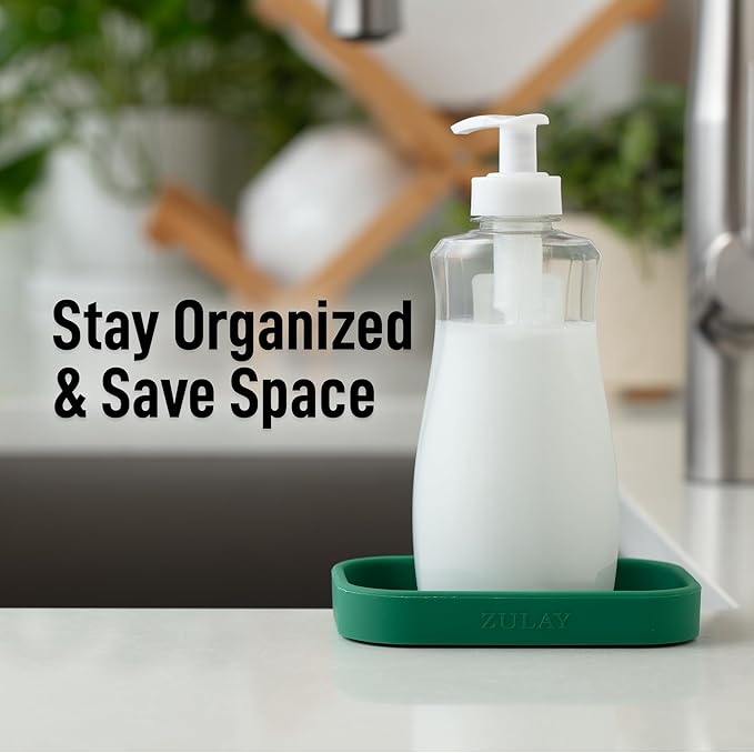 Zulay Kitchen Small Silicone Sponge Holder – Space-Saving Sink Organizer Tray - Image 6