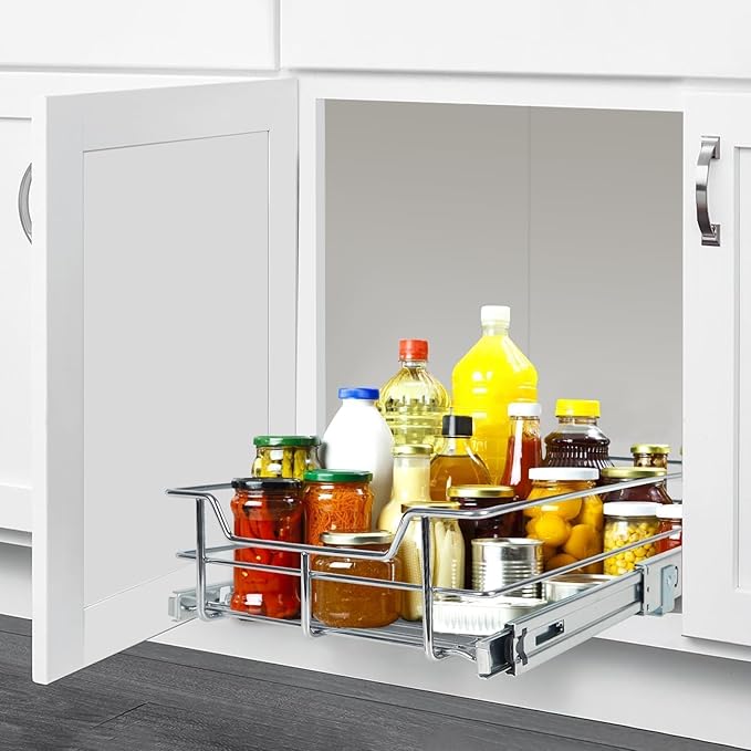 Pull Out Cabinet Organizer 17" W X 22" D, Slide Out Drawers - Image 9