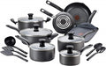 T-fal Initiatives Nonstick Cookware Set 18 Piece, Oven Broiler Safe 350F by T-falbrand