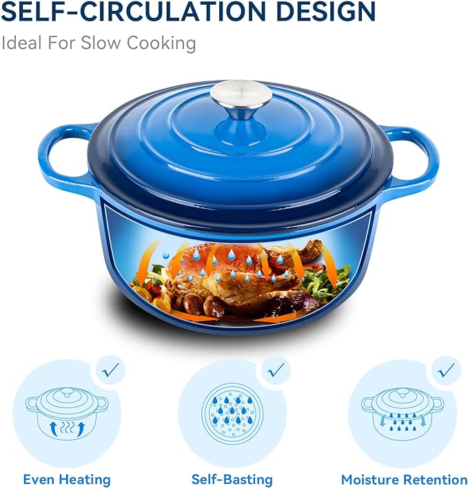 Miereirl 6 Quart Enameled Dutch Oven Pot - Image 2