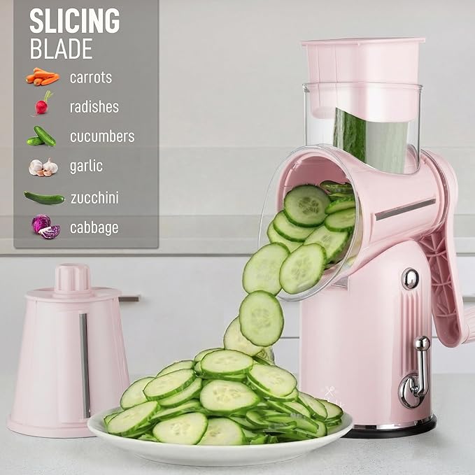 Zulay Kitchen Rotary Cheese Grater 5 Blade Cheese Shredder - Image 5