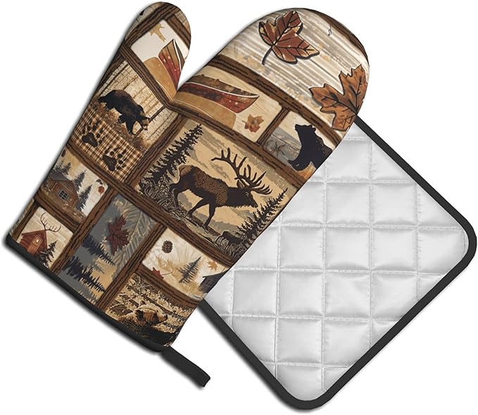 Rustic Lodge Pot Holders and Oven Mitts - Image 2