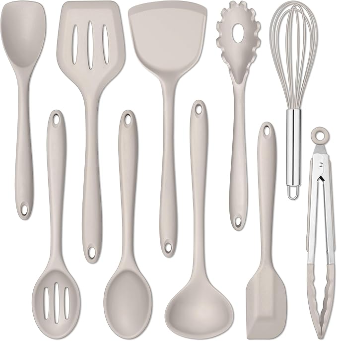 E-far 10 Pieces Silicone Cooking Utensils Set, Heat Resistant Kitchen Utensil by E-far
