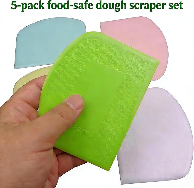 5-Pack Dough Scraper Bowl Food-safe Plastic Dough Cutter Flexible Bench - Image 3