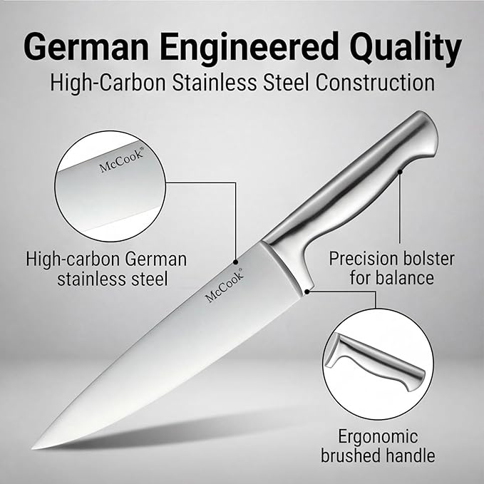 McCook® Knife Sets, German Stainless Steel Knife Block Sets - Image 5