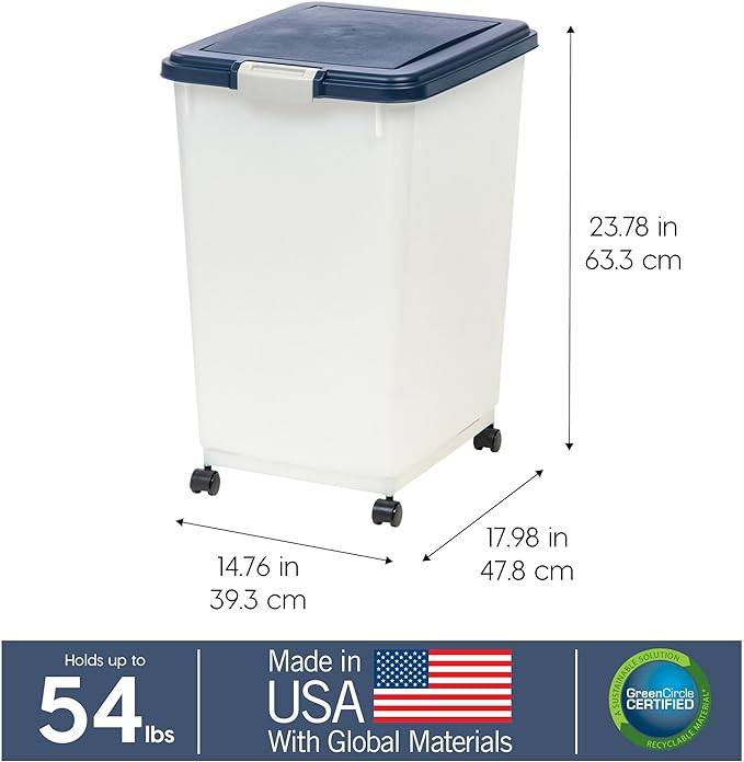 IRIS USA Dog Food Storage Container, Attachable Wheels, - Image 3