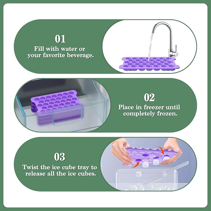 Mini Ice Cube Tray for Freezer: Small Plastic Ice Cubes Trays for Freezer - Image 6