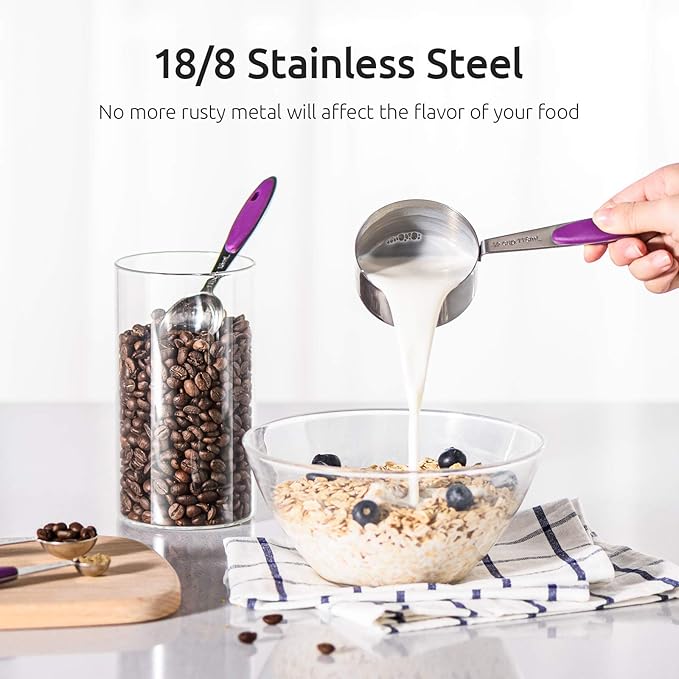 U-Taste 10 Piece Measuring Cups and Spoons Set in 18/8 Stainless Steel - Image 3