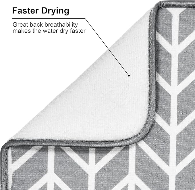 SUBEKYU Dish Drying Mat for Kitchen Counter, Absorbent Microfiber Dishes - Image 3