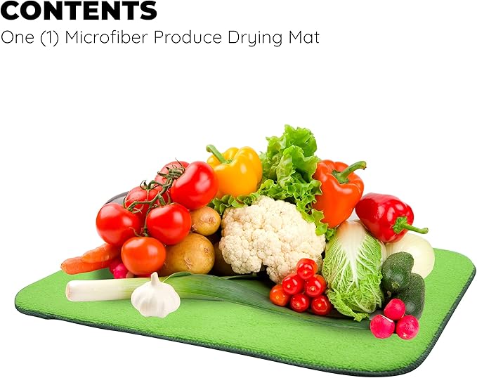 Jacent Microfiber Produce Drying Mat, 12 x 18 inch - Image 2
