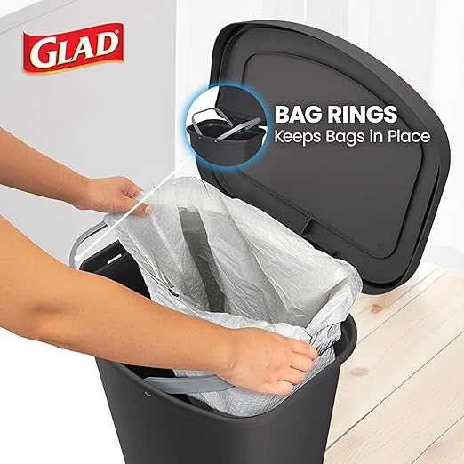 Glad 13 Gallon Trash Can 2 Pack | Plastic Kitchen Waste Bins - Image 5