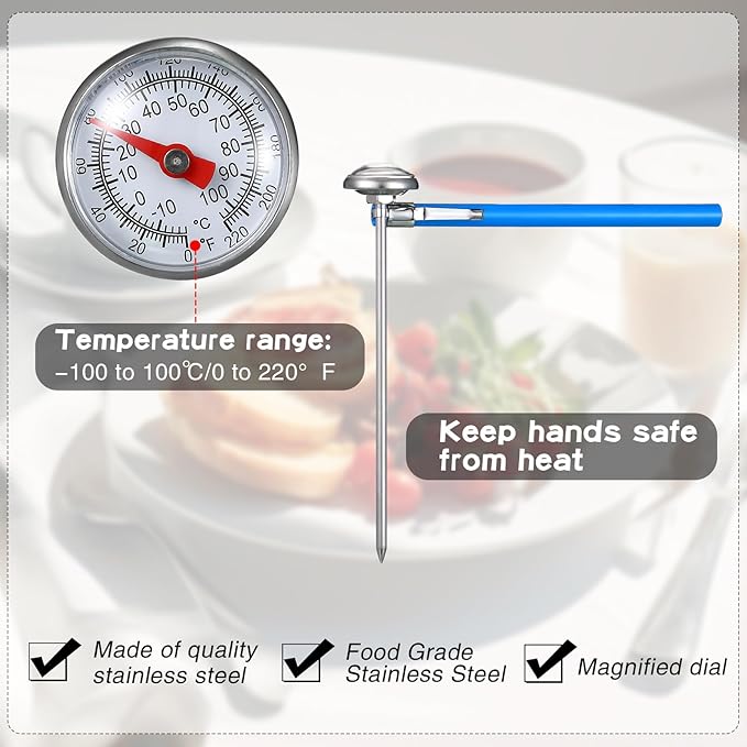 Xuhal 6 Pcs Stainless Steel Kitchen Thermometer - Image 3