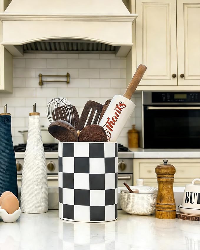 Checkered Kitchen Utensil Holder - Image 9