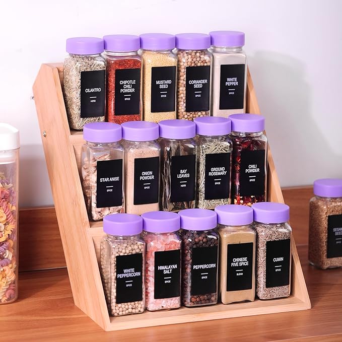 24 Glass Spice Jars with Labels, Spice Jar Set, 4oz Spice Containers, Seasoning - Image 5