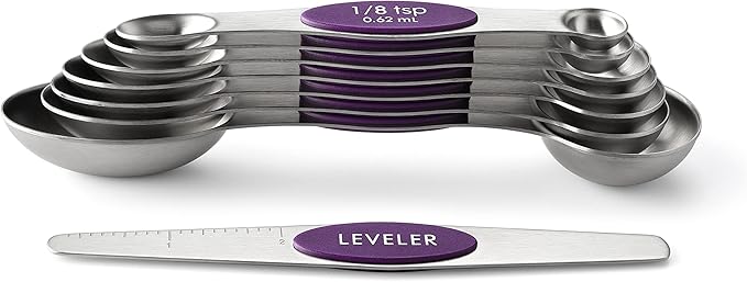Spring Chef Purple Stainless Steel Magnetic Measuring Spoons Set of 8 - Image 8