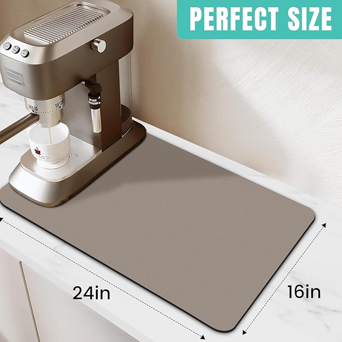 WISELIFE Coffee Mat Super Absorbent Dish Drying Mat Coffee Bar Accessories Match - Image 2