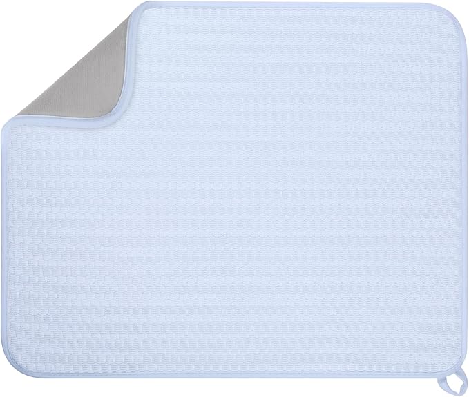 GeeRic 12 * 16 inch Microfiber Dish Drying Mat, Superb Absorbent Kitchen Dish by GeeRic