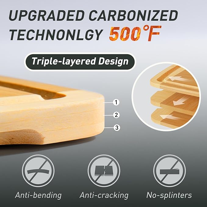Bamboo Cutting Board Set Non Slip Feet Over Sink Brides Her Wedding Day Bridal - Image 4