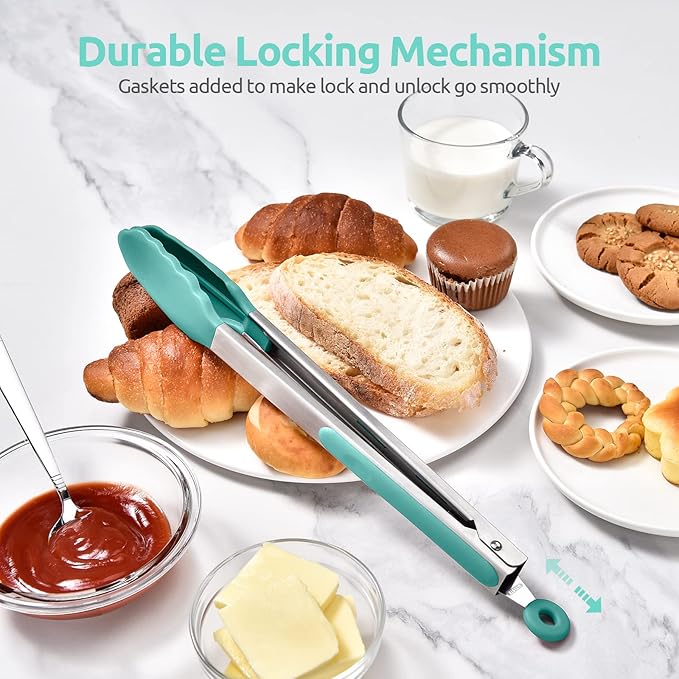 600ºF Heat Resistant Kitchen Tongs: U-Taste 12 in Large Silicone Cooking Tong - Image 7