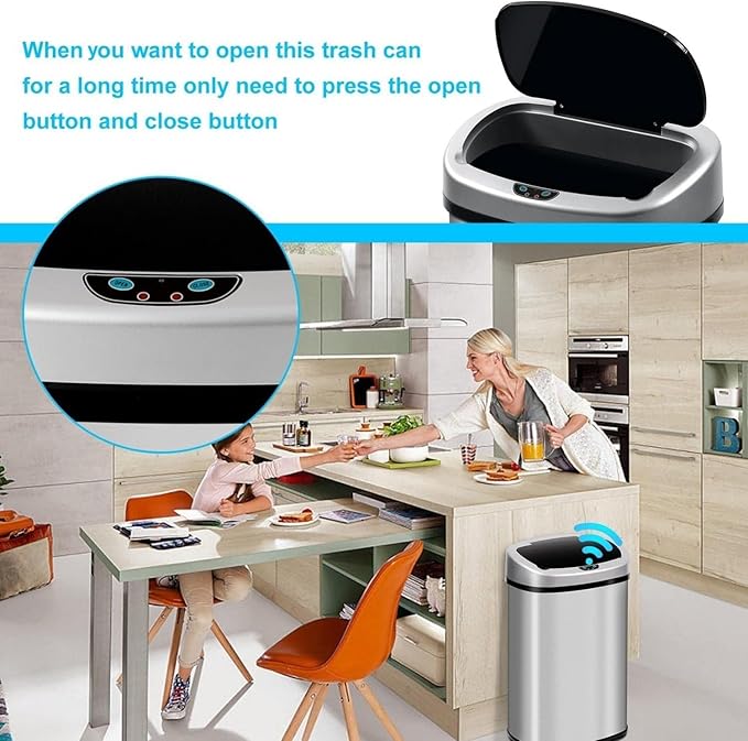 Bigacc Kitchen Trash Can | Stainless Steel 13 Gallon Trash Can | 50L Touch Free - Image 7