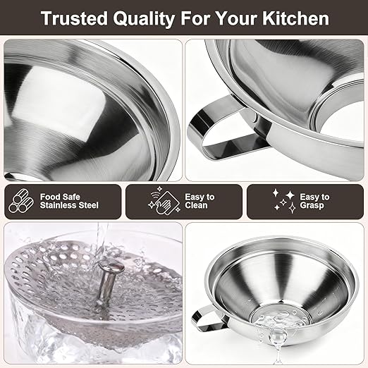 Canning Funnel with Strainer, Wide Mouth Canning Funnels - Image 4