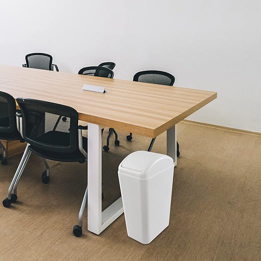 3.5 Gallons/14 Liter Small Trash Can, Plastic Swing Lid Garbage Bin，9.8" x 6.6" - Image 4