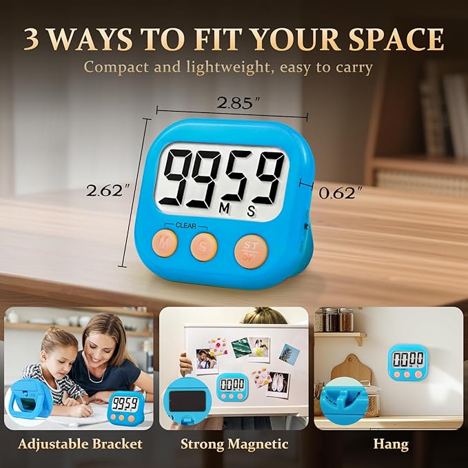12 Pack Digital Kitchen Timer Small Classroom Timers - Image 4