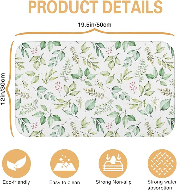 Kitchen Countertop Dish Drying Mat, Super Absorbent Coffee Bar Mat - Image 5