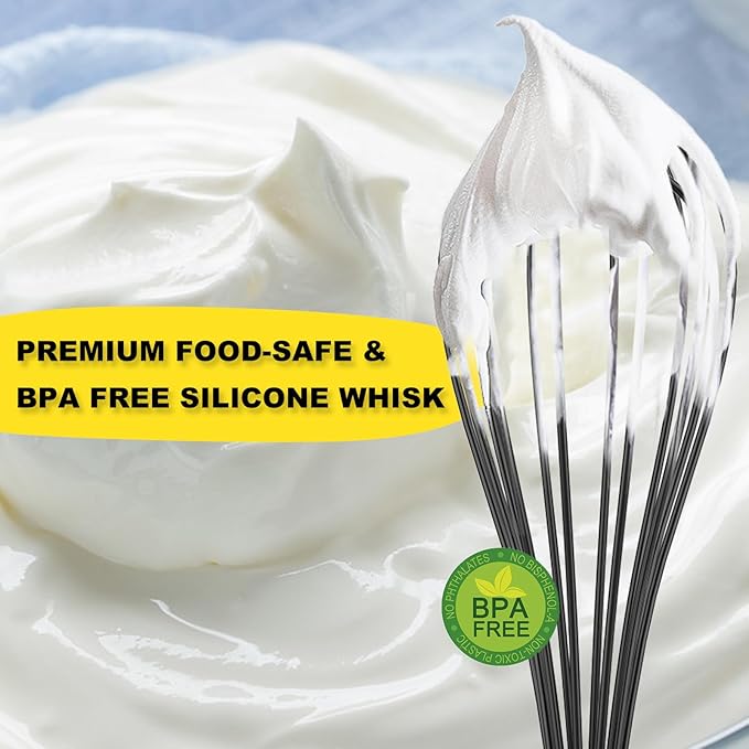 NileHome Silicone Whisk Set 8" 10" 12" Kitchen Whisk Kitchen Wisk Wire Whisks - Image 5