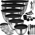 Thickened Heavy-Duty 26pcs Stainless Steel Bowl, Mixing Bowl Set by UmiteChef