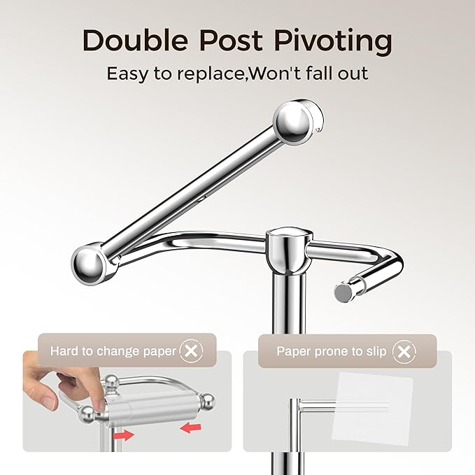 RARXTR Toilet Paper Holder Stand, Bathroom Free Standing Toilet Paper Stand - Image 3