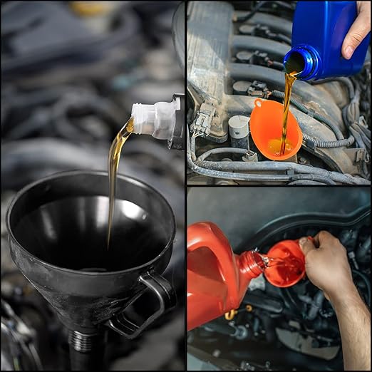 4 Pcs Automotive Funnels Set, Wide Mouth Fuel Funnel, Plastic Long Neck Oil - Image 7