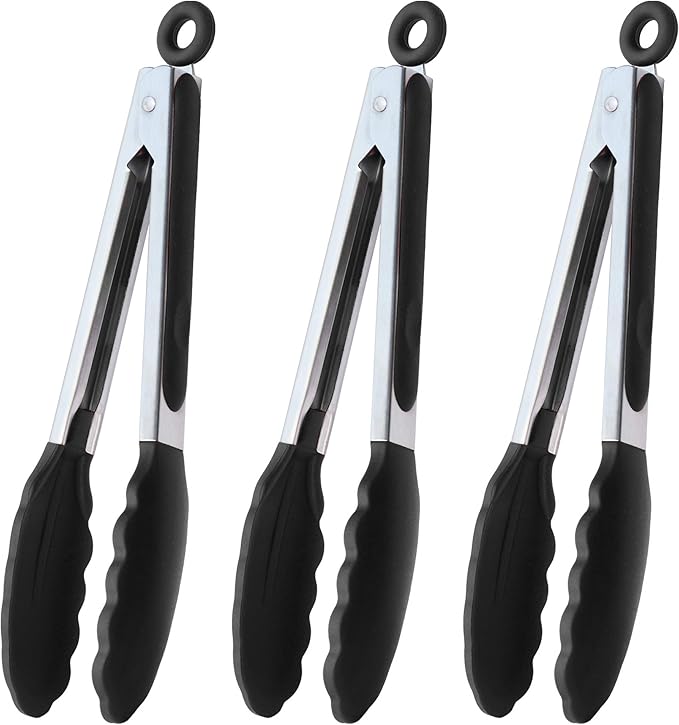 HINMAY Serving Tongs 9-Inch Cooking Tongs by HINMAY