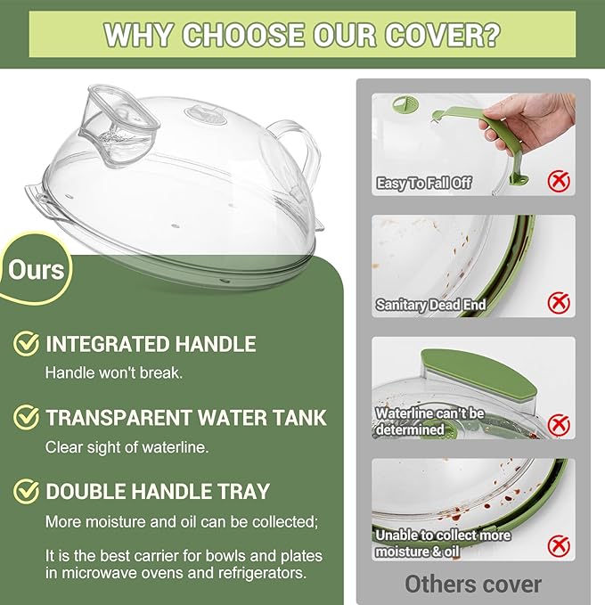 Microwave Splatter Cover, Protect Food Splashes, Dish Bowl Plate Serving Lid - Image 5