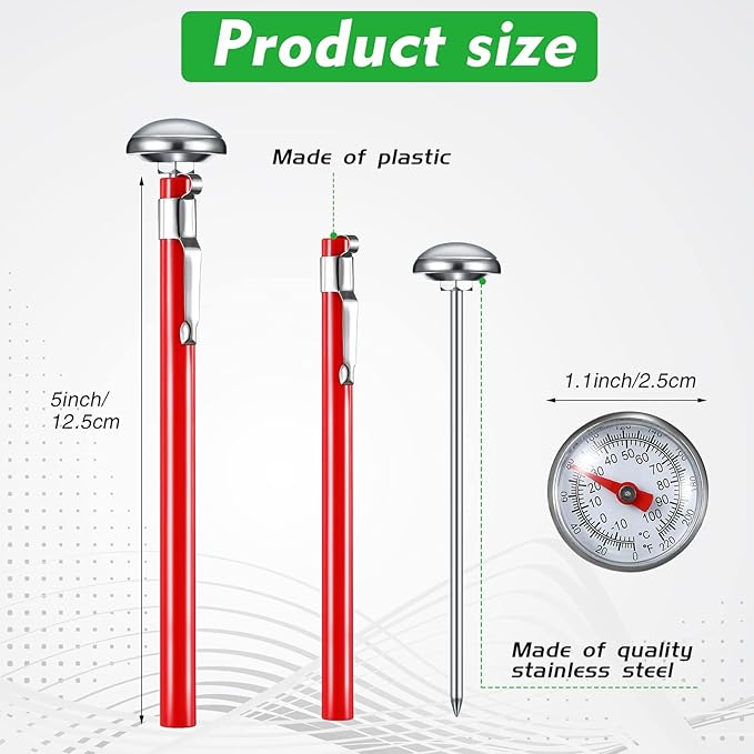 Xuhal 24 Pcs Stainless Steel Kitchen Thermometer - Image 2