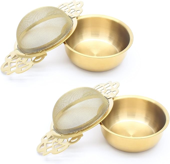 Bonsicoky 4 Pack Tea Strainer Bowl, Stainless Steel Loose Leaf Tea Filter by Bonsicoky