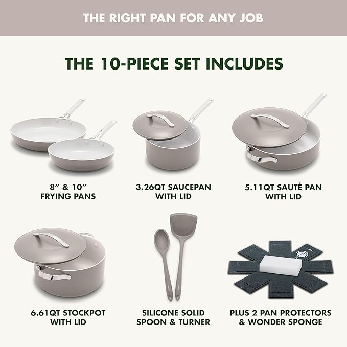GreenPan Nova 10-Piece Cookware Pots & Pans Set, Oprah’s Favorite Things 2024 - Image 4