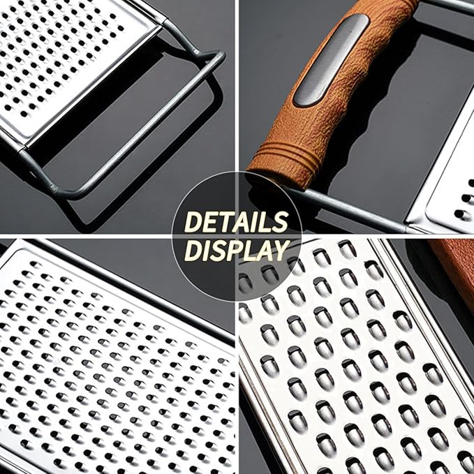 2 Pack Cheese Grater Handheld, Stainless Steel Zester Set of 2, Kitchen Flat - Image 6