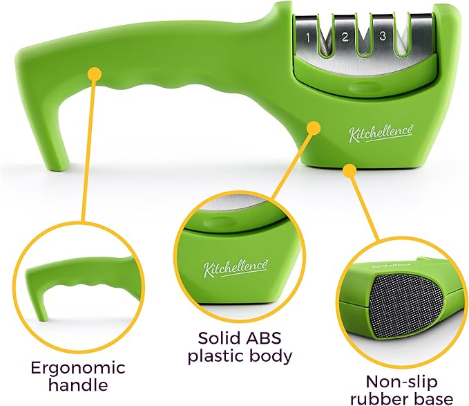4-in-1 Kitchen Knife Accessories: 3-Stage Knife Sharpener Helps Repair - Image 3
