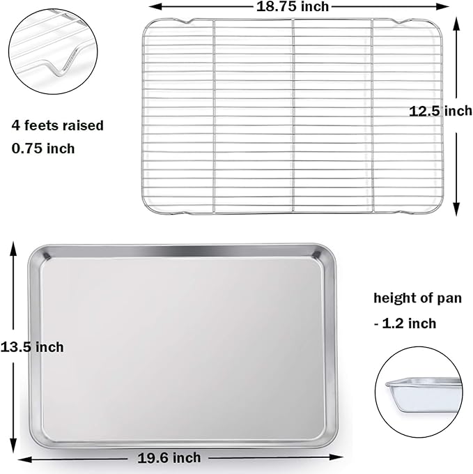 P&P CHEF 19.6 Inch Stainless Steel Baking Sheet - Image 6