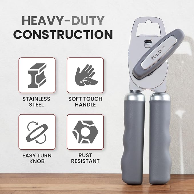 Zulay Kitchen Heavy Duty Stainless Steel Can Opener Manual - Image 3