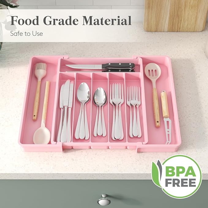 Lifewit Silverware Drawer Organizer, Expandable Utensil Tray - Image 7