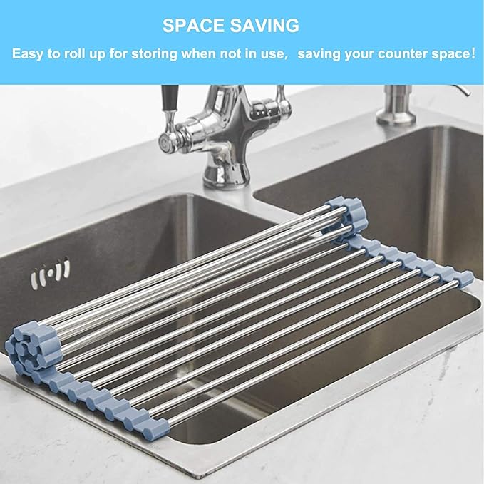 Seropy Roll Up Dish Drying Rack Over Sink Over The Sink Dish Drying Rack - Image 3