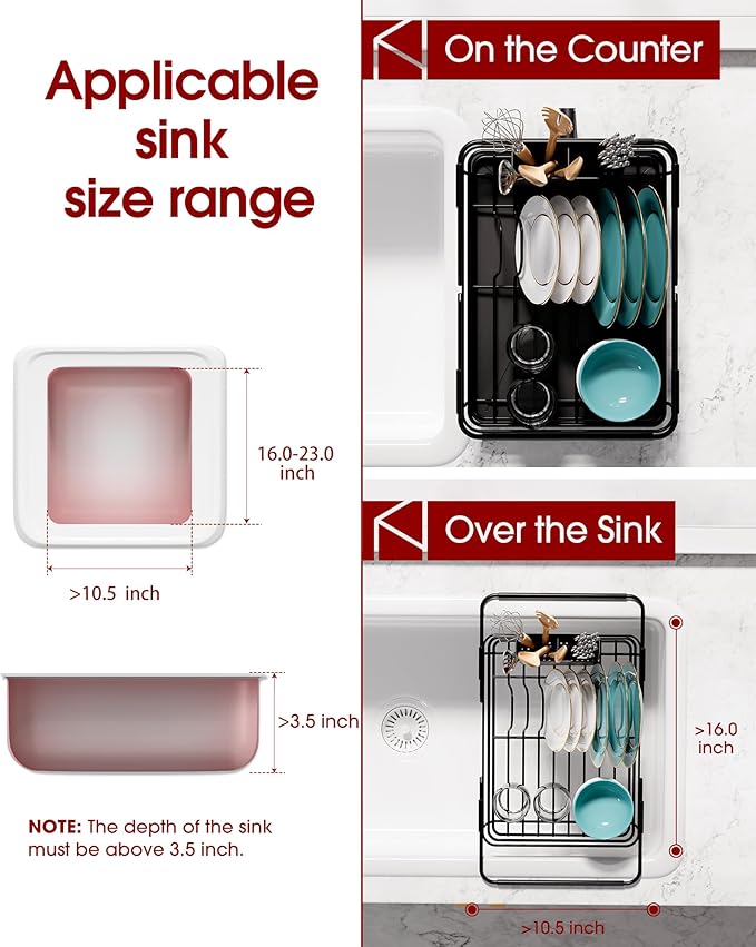 Sakugi Dish Drying Rack in Sink - Image 2