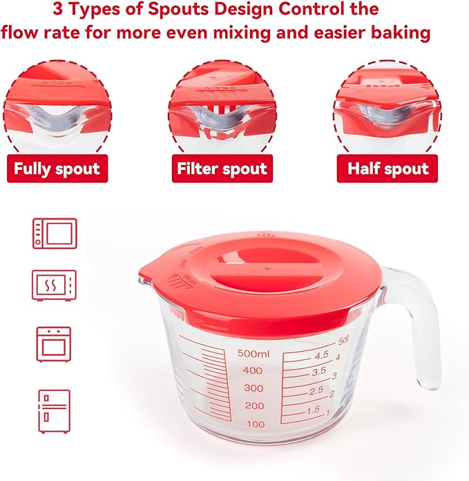 6 Pcs Glass Measuring Cups Set - Image 3