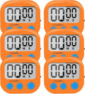 6 Pack Small Digital Kitchen Timer Magnetic Back and ON/Off Switch, Minute by LinkDm
