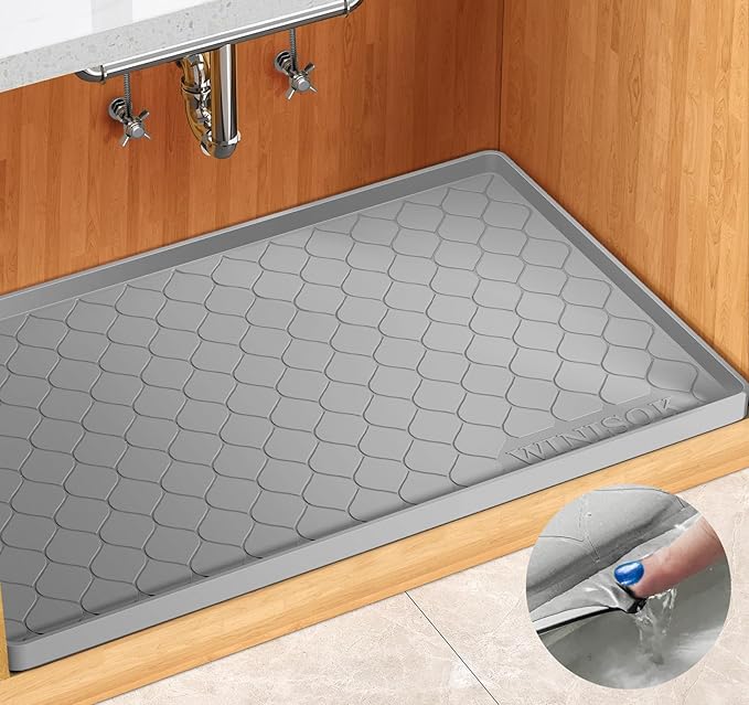 Winisok Silicone Under Sink Mat 25" x 22", kitchen Essentials and Gadgets by Winisok