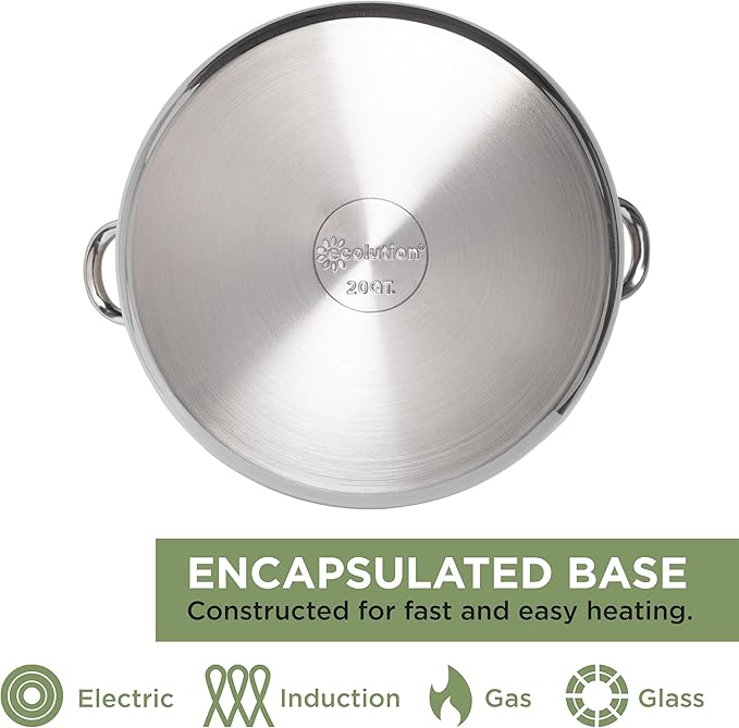 Ecolution Stainless Steel Stock Pot, Encapsulated Induction Ready Cooking Pot - Image 5
